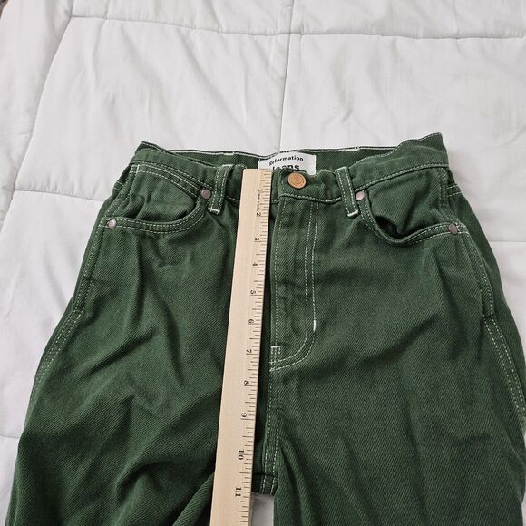 Reformation Jeans 24 Emerald Green Cowboy High-Rise Straight Organic Cotton - Picture 8 of 10